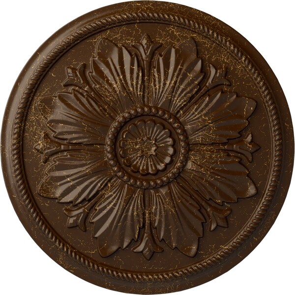 Ekena Millwork Kaya Ceiling Medallion (Fits Canopies up to 5 1/4"), 23 5/8"OD x 1 1/2"P, Root Beer Crackle CM23KARBC - main